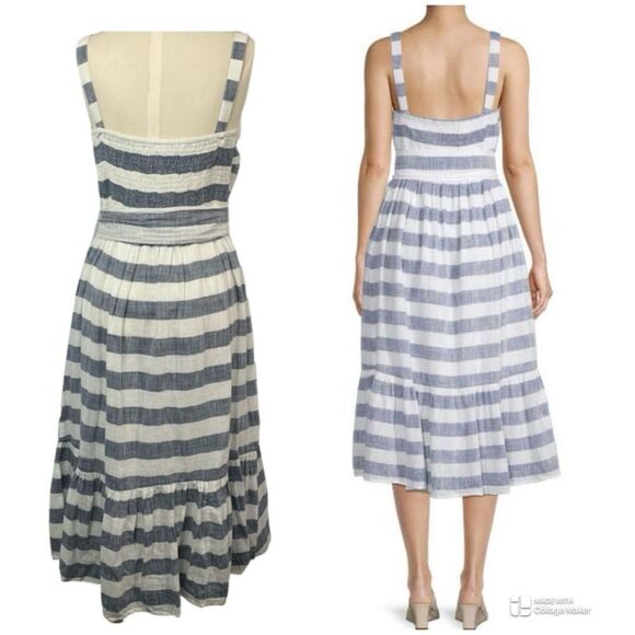 CHELSEA & THEODORE Women's Stripe Dress with Flounce Hem - Picture 16 of 16